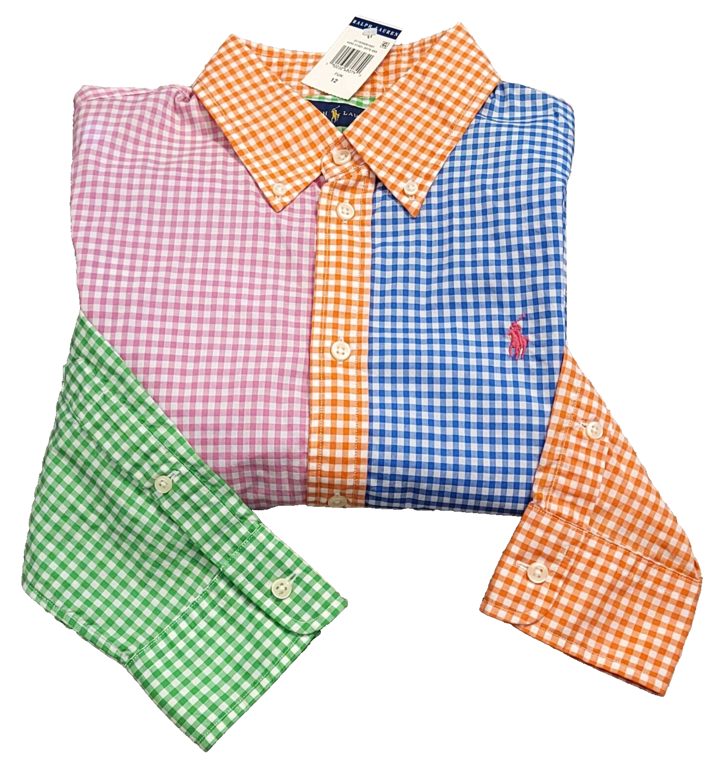 Ralph Lauren Women Custom Fit Plaid-Check Print Madras Patch