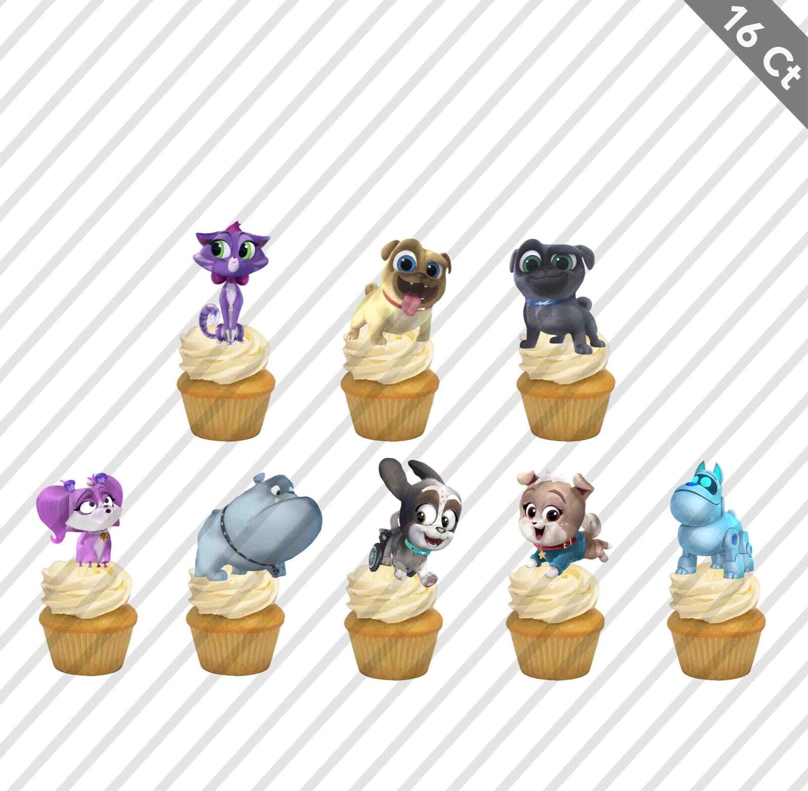 Puppy Dog Pals Cupcake Topper Pick Favor Party Birthday Cake Decoration