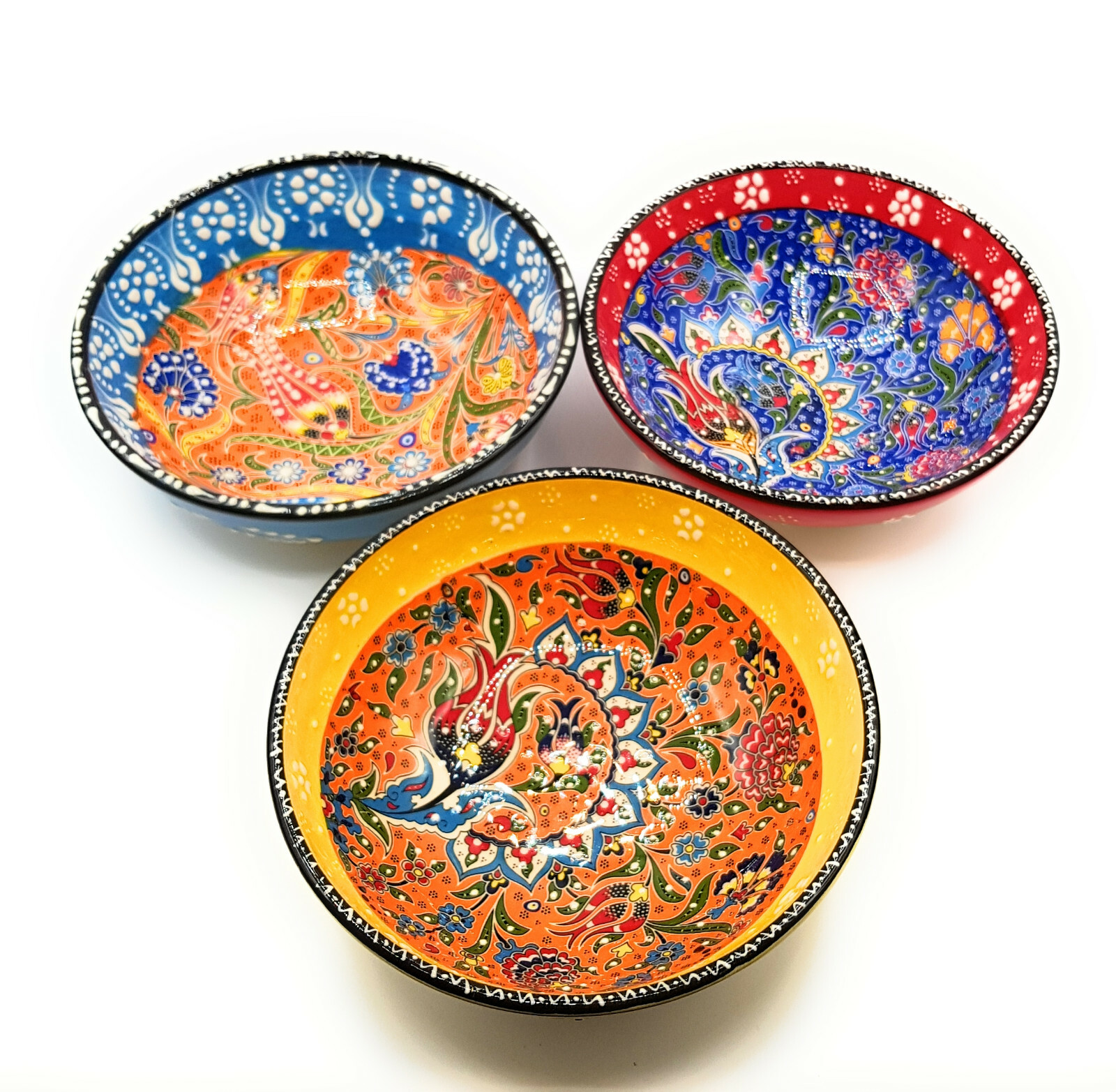 Orientalische Keramikschüssel, Schale, Müslischale, handbemalt, bunt - Ø 21 cm  