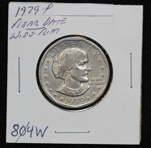 1979-P Susan B Anthony Dollar Near Date Wide Rim AU 804W