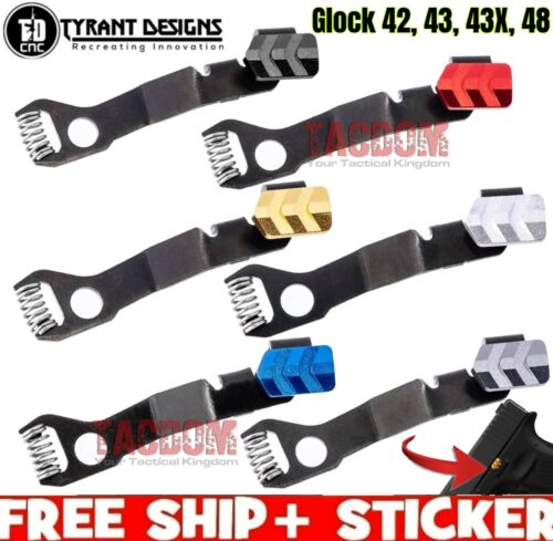 Tyrant Designs Extended Slide Stop Release for Glok 42 43 43X 48 Black Red Gold