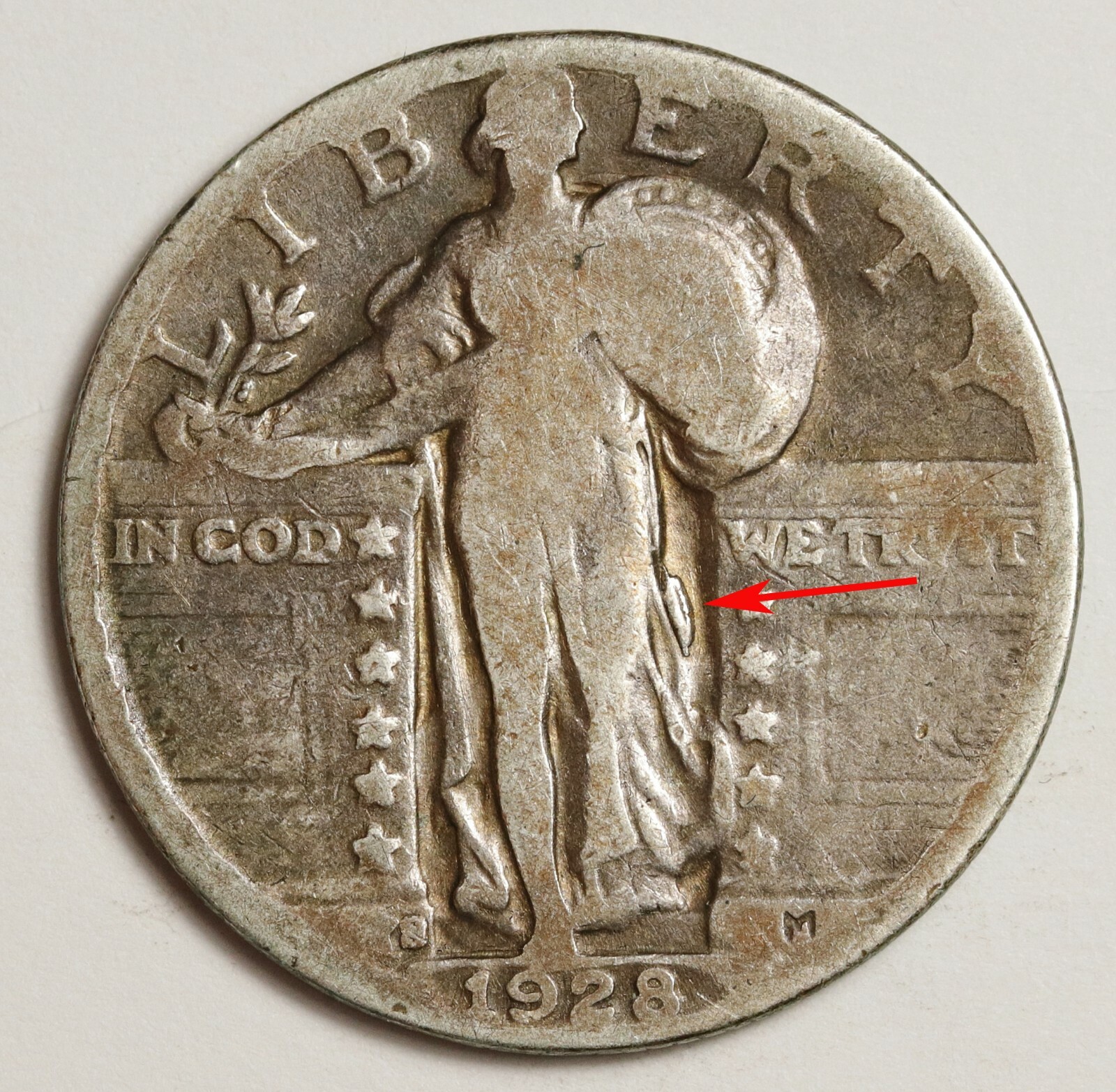1928-s Standing Liberty Quarter.Error 