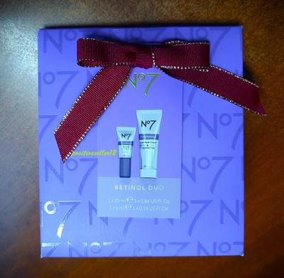 No 7 Pure Retinol Night Repair Cream 25ml + Eye Cream 5ml DUO SET NEW sealed