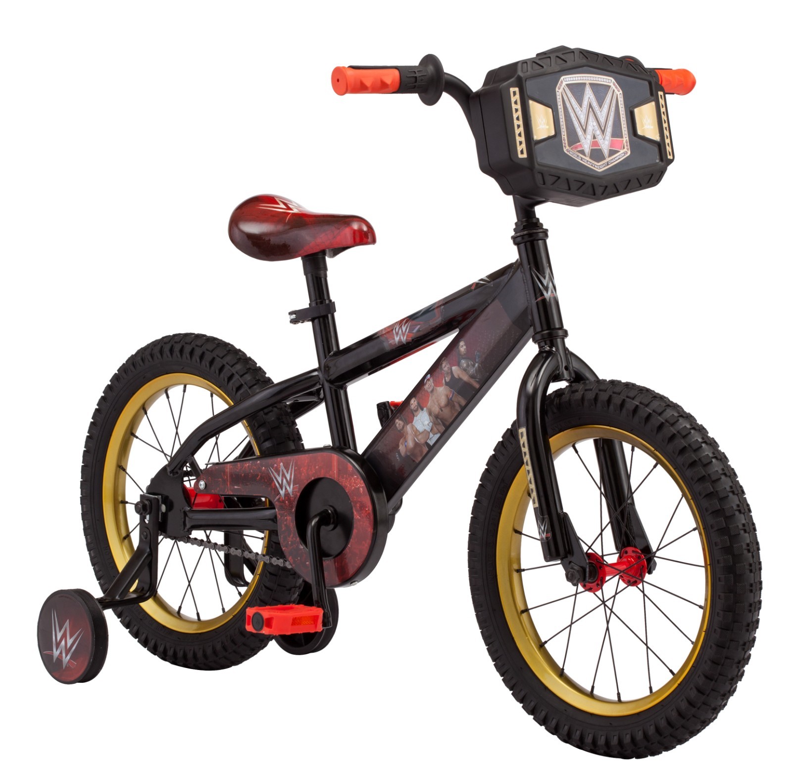 Mongoose Boys 16" WWE Kids Sidewalk Bike with Training Wheels Black R0662TR
