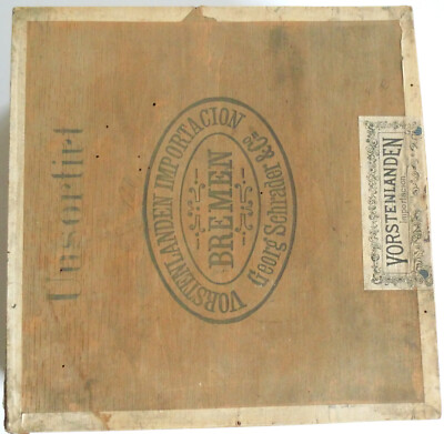 Alte Zigarrenkiste Vorstenlanden Importacion Leer Holz Georg Schrader &Co.Bremen