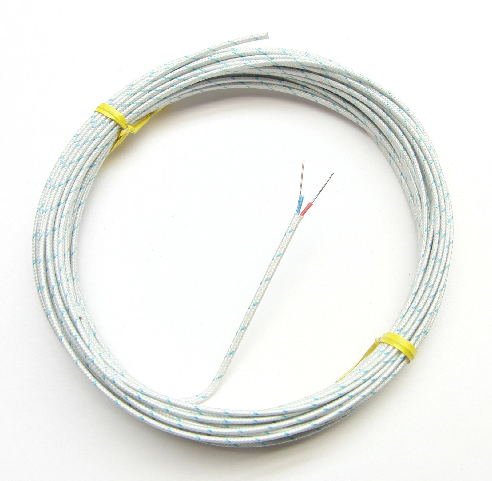 T-type Thermocouple Wire AWG 24 Solid Cable Fiberglass Insulation Extension 1 yd