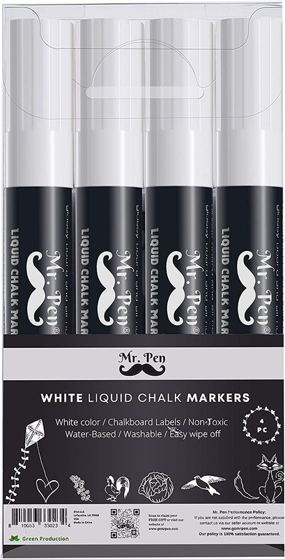 4 Pack Dual Tip 8 Labels Dry Erase Blackboard Chalkboard Pen