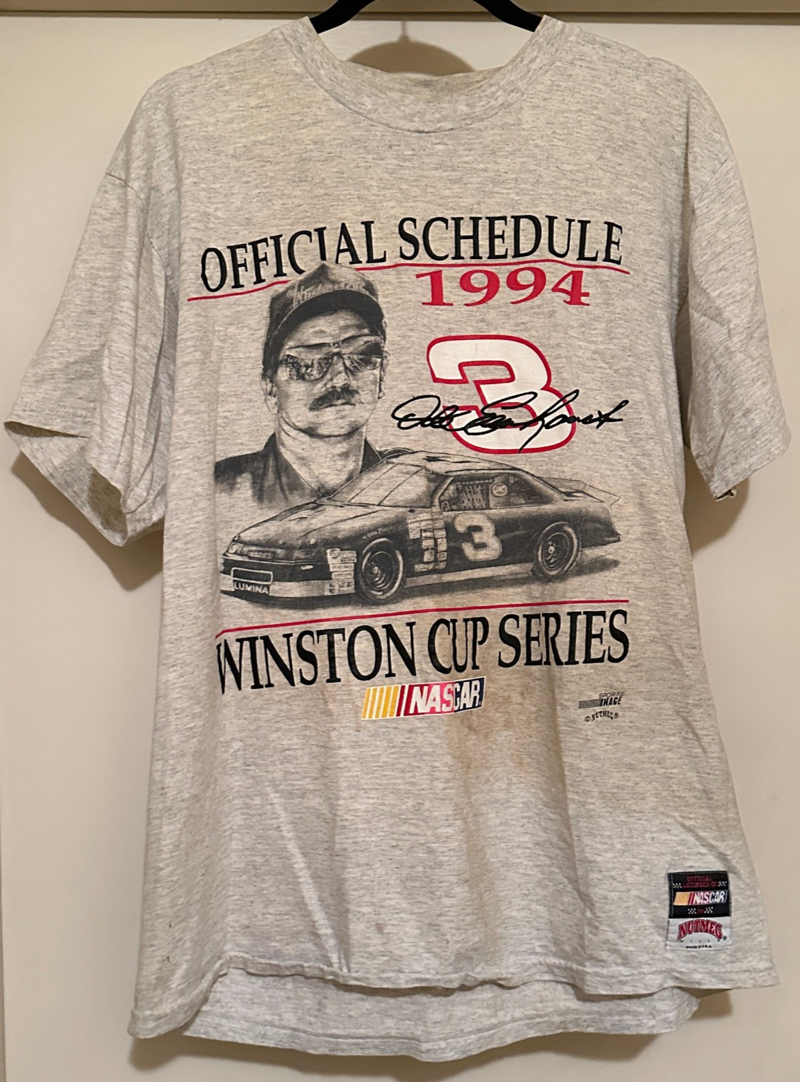 NASCAR DALE EARNHARDT NUTMEG スタジャン Vintage 90s Nutmeg Dale Earnhardt Nascar Racing Satin Bomber