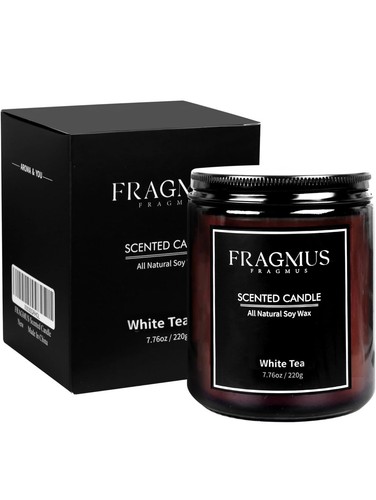 Fragmus All Natural Soy Wax Candle - White Tea - Glass Jar