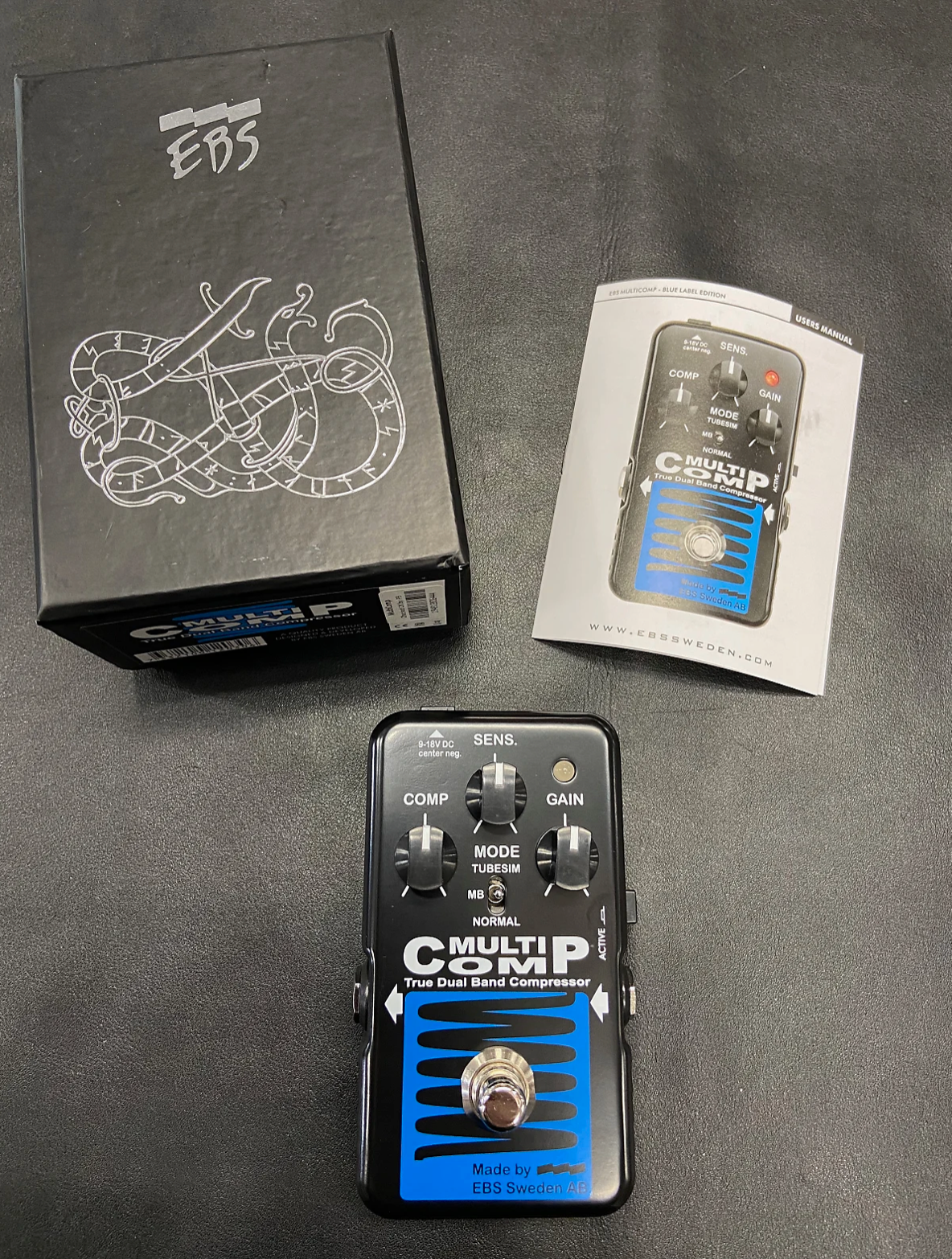 EBS Multicomp True Dual Band Compressor Effect Pedal- New