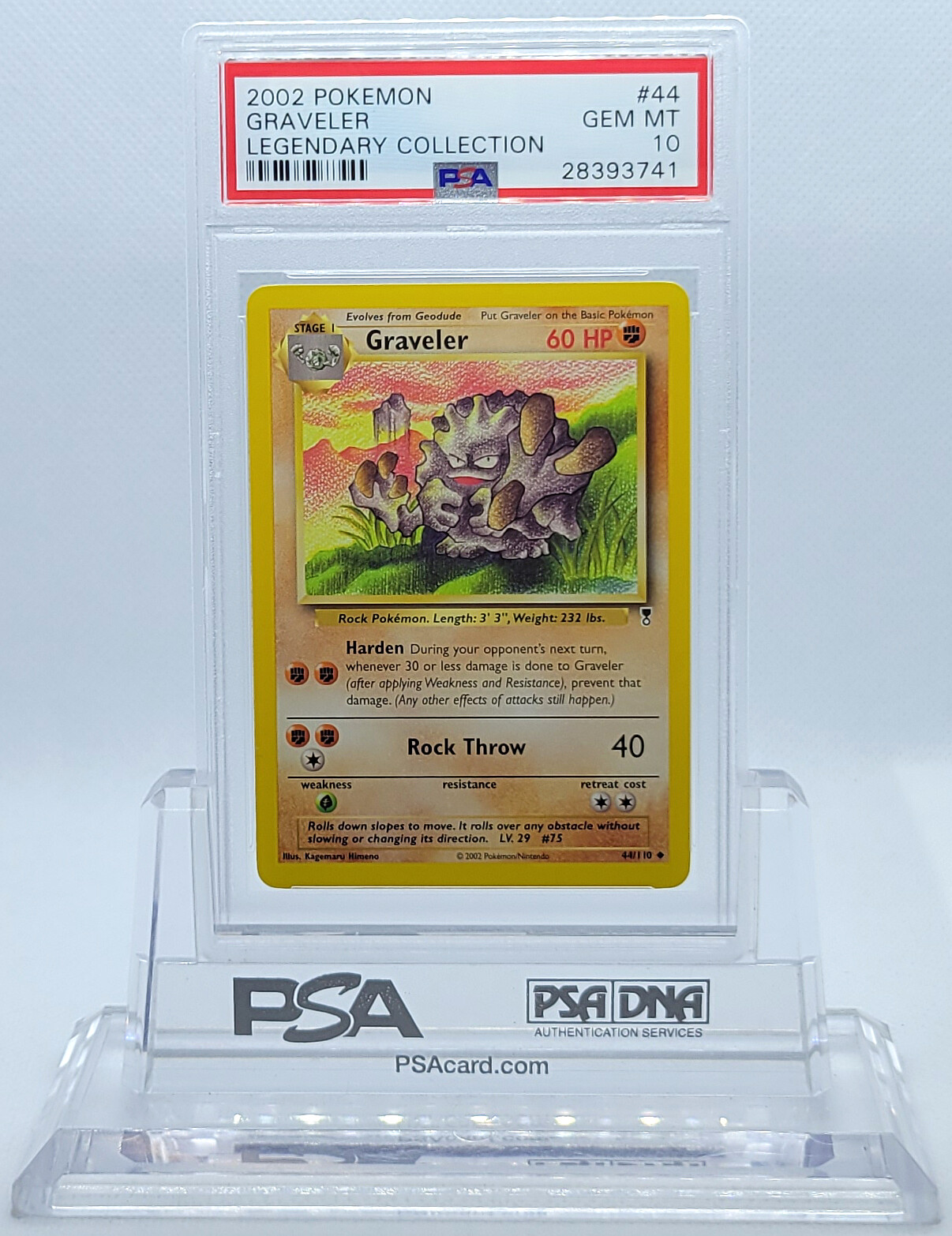 POKEMON LEGENDARY COLLECTION GRAVELER #44 CARD PSA 10 GEM