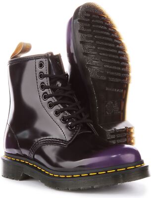 Pre-owned Dr. Martens Dr Martens 1460 Vegan Oxford Lace Up Ankle Mens Boot Black Purple Us 7 - 13