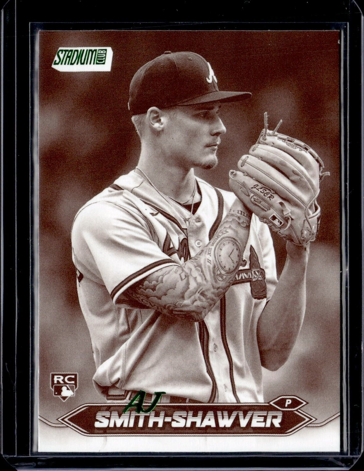 2024 Topps Stadium Club #55 AJ Smith-Shawver Sepia Rookie