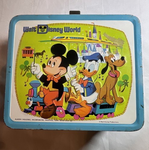 Walt Disney World ランチBOX⭐︎BOTTLE（Aladdin） VTG Aladdin Walt Disney World On Ice Metal Tin Lunch Box