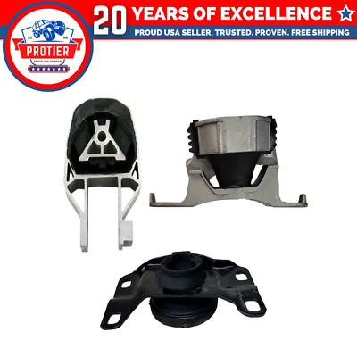 Fits 2007-2013 Volvo C30 2.4L/ 2.5L/ 2.5L Turbo Motor & Trans Mount Set 3PCS :
