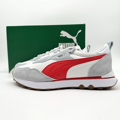 Puma Rider Fv Essential Lace Up Men's Size 11.5 Sneakers Casual Shoes White Gray