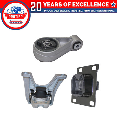 Fits 2005-2007 Ford Focus 2.0L DOHC AUTO Trans Motor & Trans Mount Set 3pcs