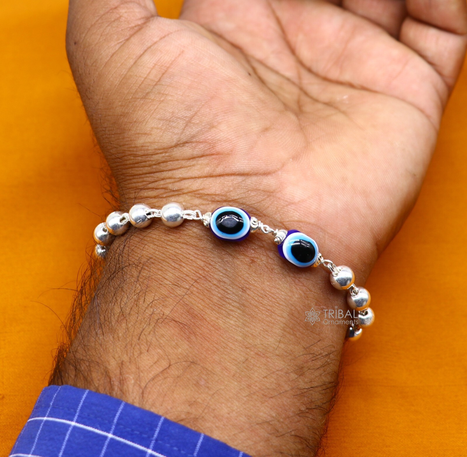 アクセサリー Silver Beaded Bracelet / Medium sterling-silver-5mm-bead-