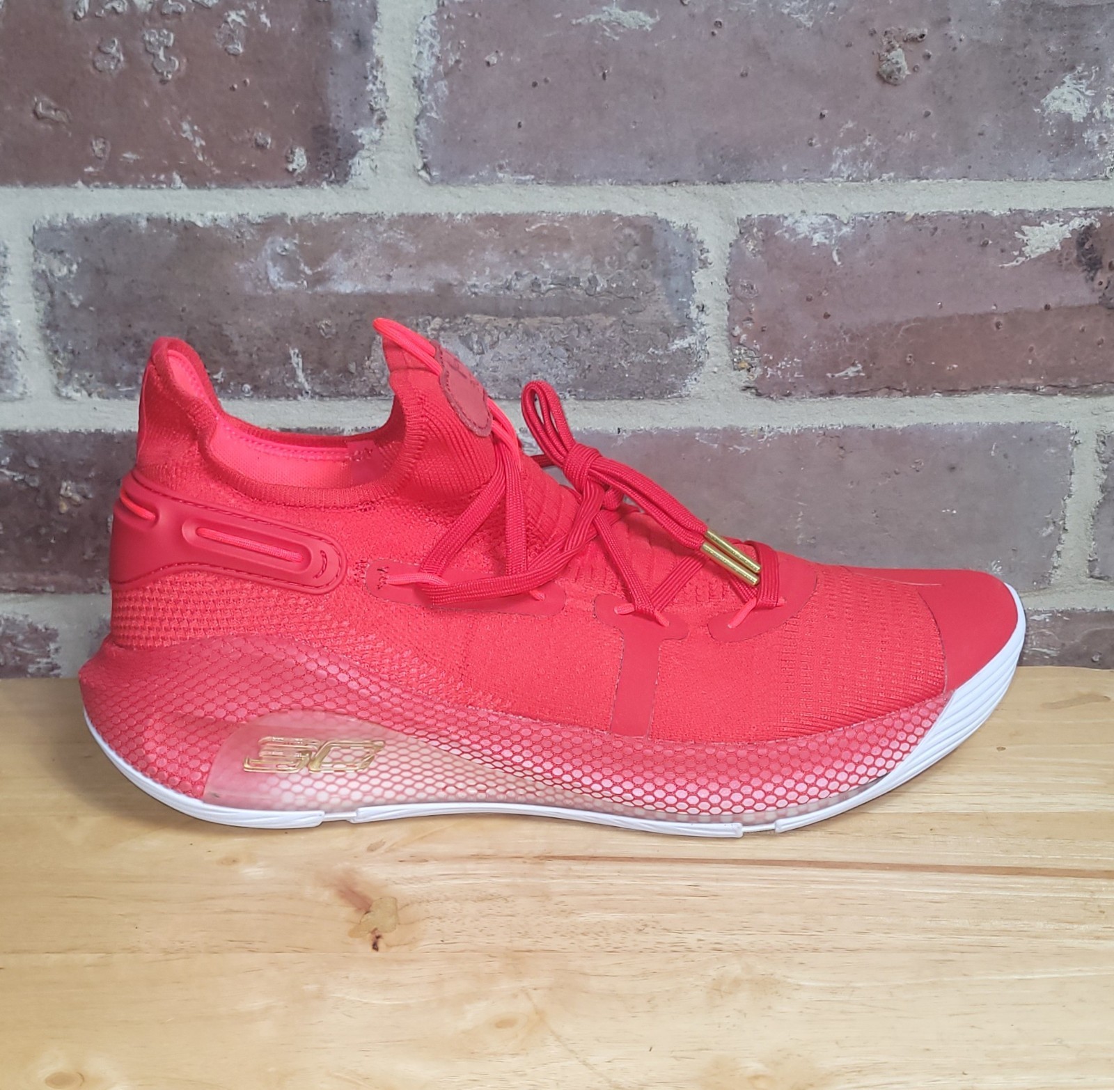 New Mens Under Armour Curry 6 Team Red Basketball Shoes