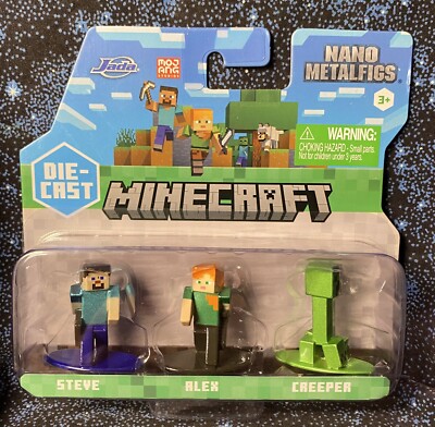 Jada Minecraft Nano Metalfigs Die-Cast 3-Pack NEW