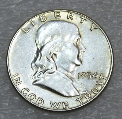 1954 P Franklin Half Dollar Bright and Frosty in saflip #H869