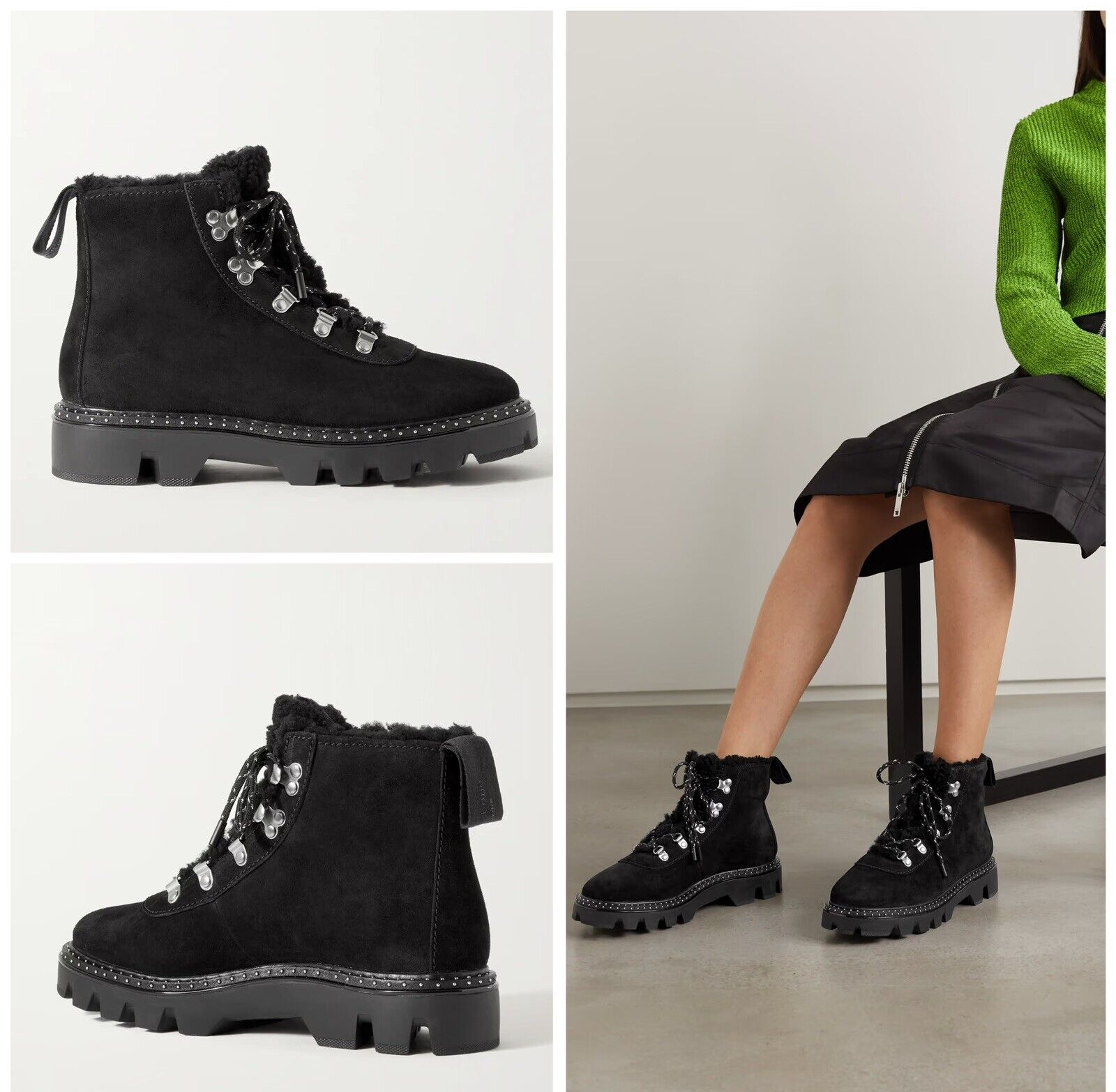 Pre-owned Rag & Bone $625  Quest Leather Suede Boots In Black Size: 39.5 (us 9.5)