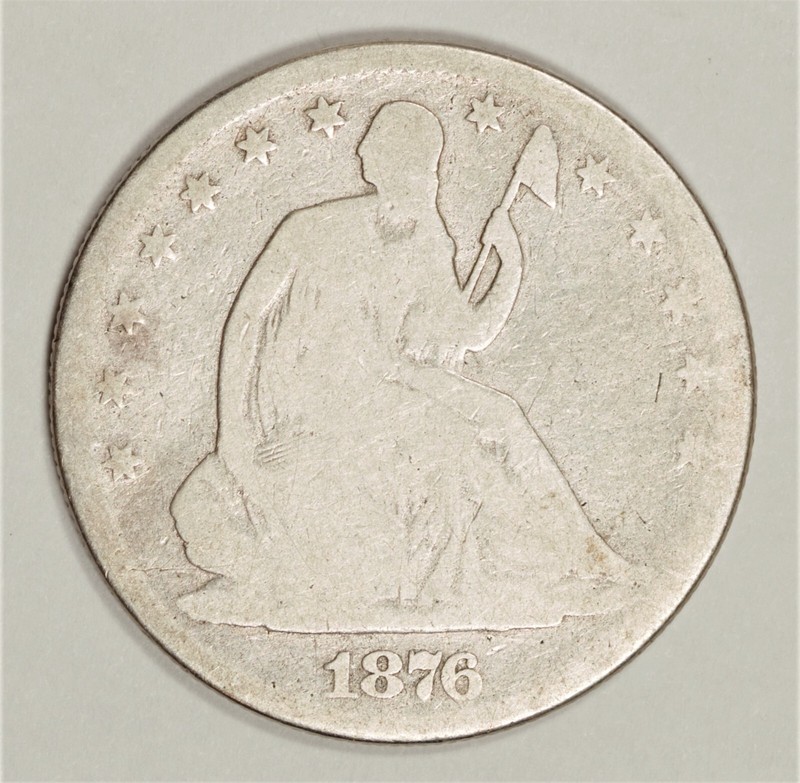 1876/76 Lg/Sm Date FS-301 WB-106 Seated Liberty Half Dollar Rare!