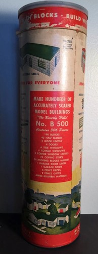 Vintage Block City Plastic Building Block Set B500 306 Pcs. 100% Complete