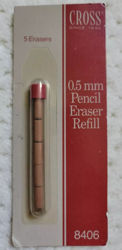 Cross Pencil Eraser In Tube  5 Erasers   For 0.5  Cassette Pencils New