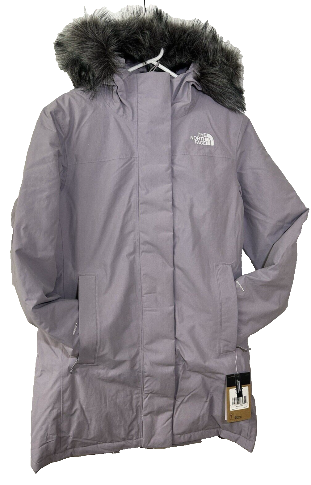 Pre-owned The North Face Womens Medium Arctic Parka Winter Down Jacket Minimal Grey Hooded