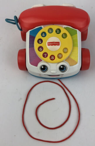 Vintage Fisher Price Pull Along Phone Normal wear Eyes Clacker...