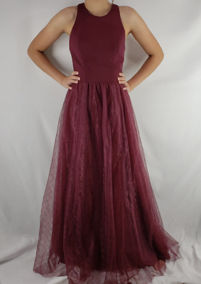 Maroon and white prom dresses sale