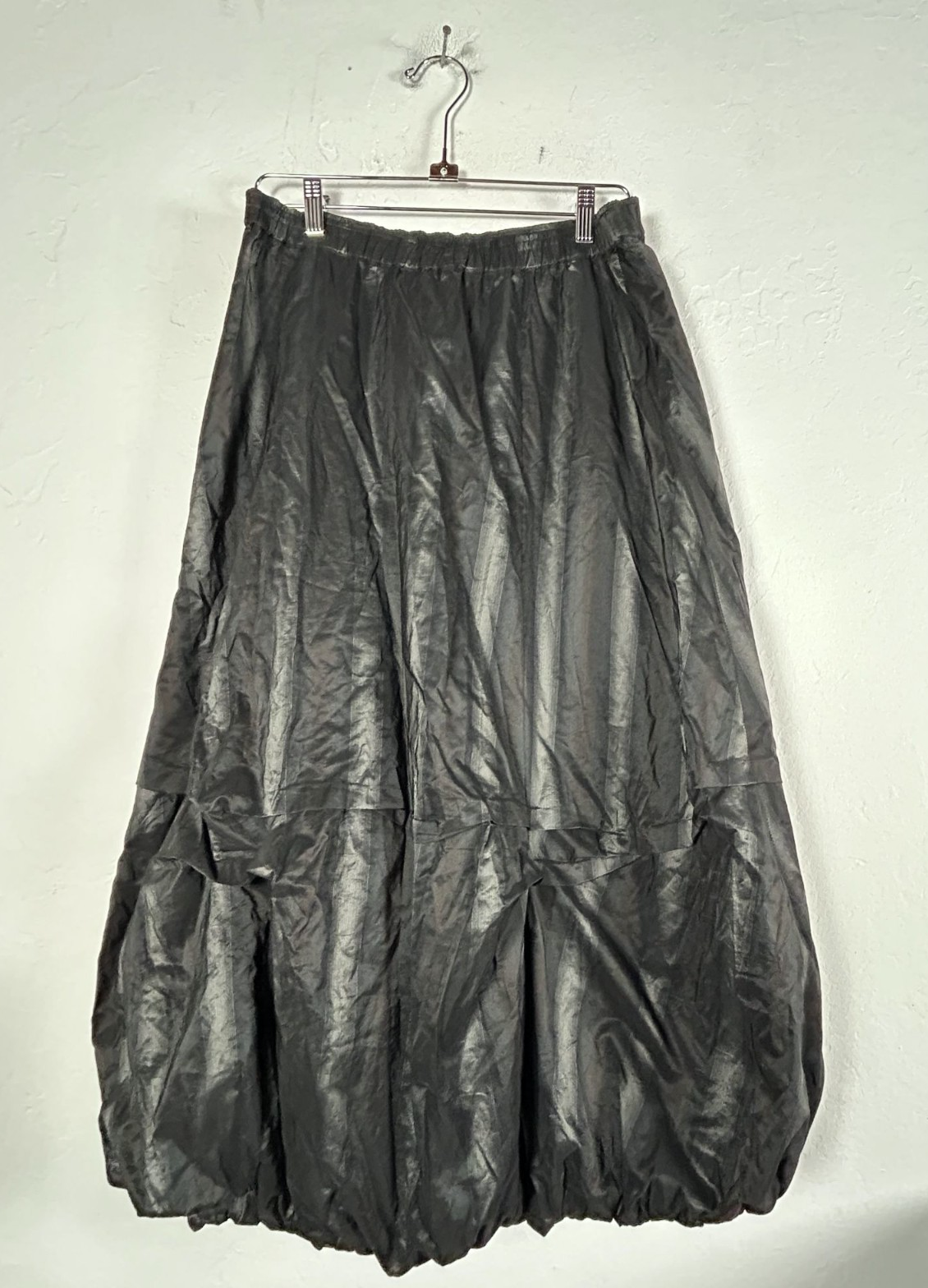 Lilith Womens Large Black Balloon Skirt Elastic Waist Midi