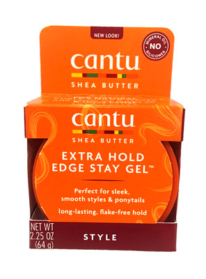 Cantu Extra Hold Edge Stay Gel Long lasting Smooth Styles & Ponytails 2.25 oz.