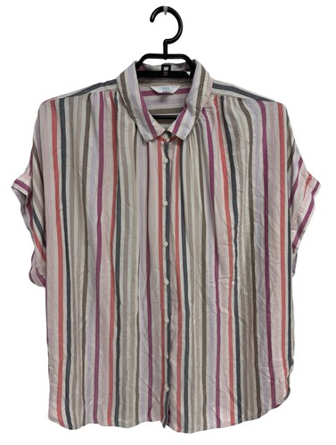 トップス TODAYFUL Stripe Over Shirts Time And Tru women's over size shirt striped collared button