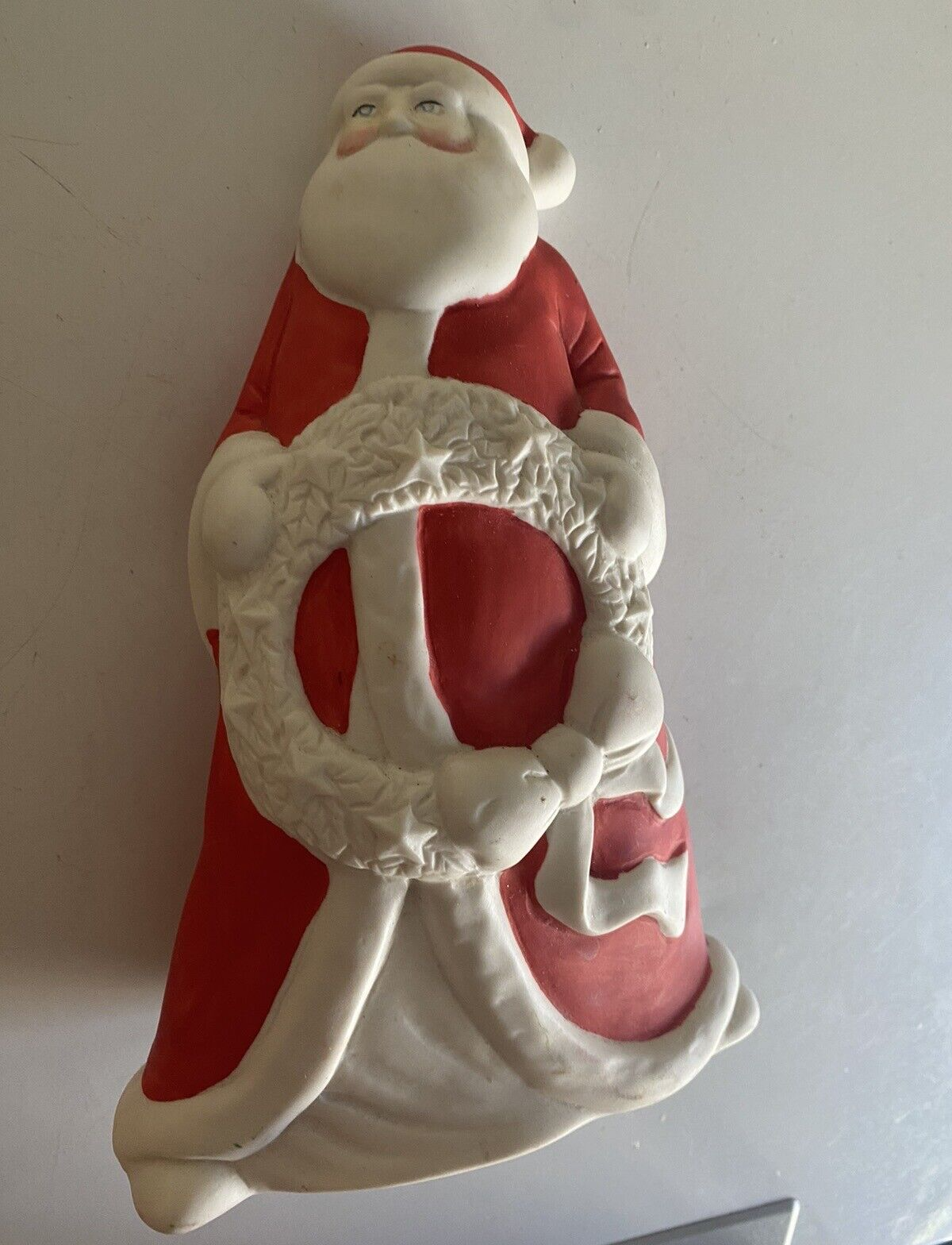 Vintage Department 56 Santa Holding Wreath Standing Santa 8 1/...
