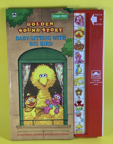 VINTAGE 90's SESAME STREET BABY SITTING WITH BIG BIRD GOLDEN
