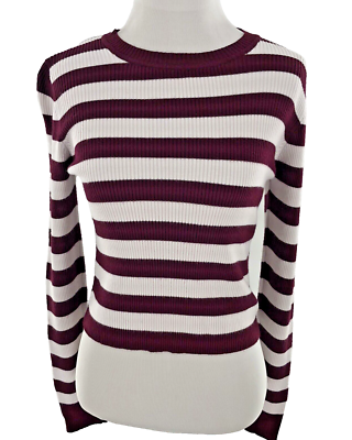 Striped ribbed sweater sale