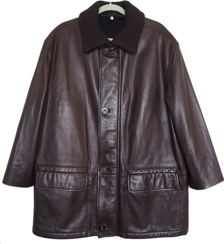 ジャケット・アウター COACH JACKET COW LEATHER COACH Racy Zip Racer Jacket Mens Large Deerskin Cow Leather