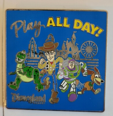 DLR Play All Day Toy Story Woody Buzz Rex Slinky Disney Pin