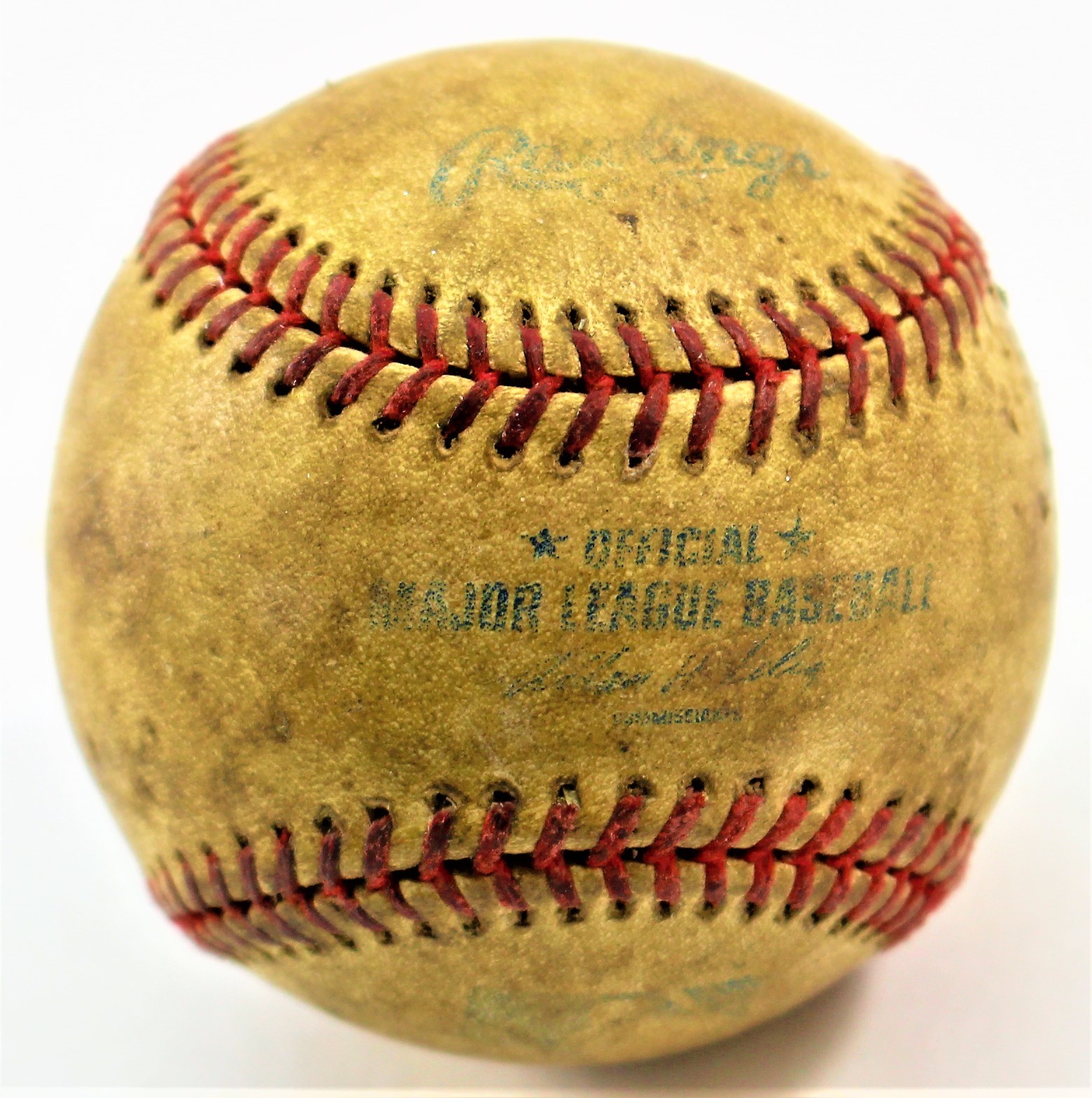 Early Two Red Stiched Baseballs and One Rawlings Official OLB3 League Baseball