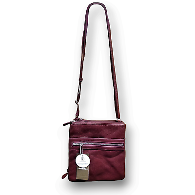 GIANI BERNINI Softy Core Leather Triple-Zip Crossbody - Wine - NWT $74.50 |  eBay