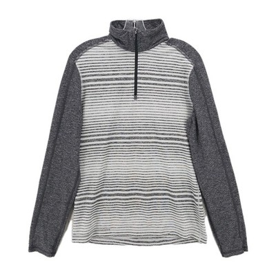 LULULEMON Surge Warm 1/2 Zip Pullover Heather Gray Striped Men's MEDIUM
