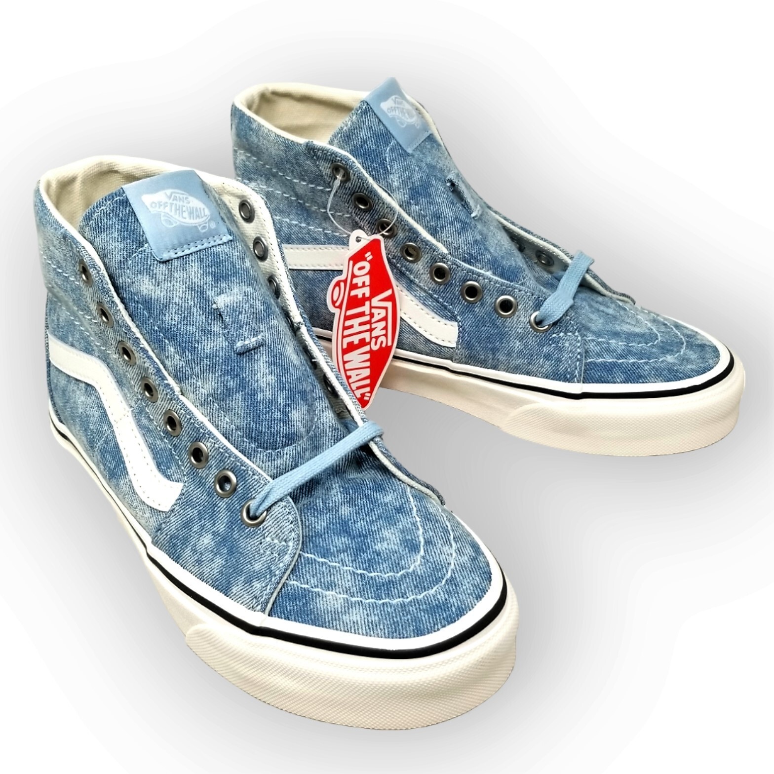 Vans sk8 hi blue denim sale