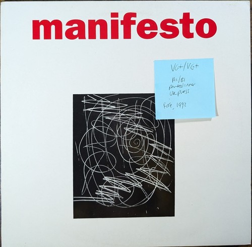 Manifesto Self Titled Vinyl Record LP VG+/VG+ Fire11030 1992