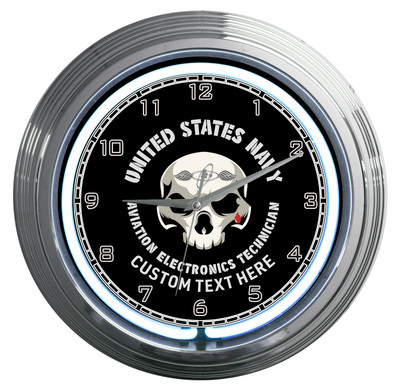 Aviation Electronics Technician Rate US Navy Veteran Gift 15'' Neon USN Clock