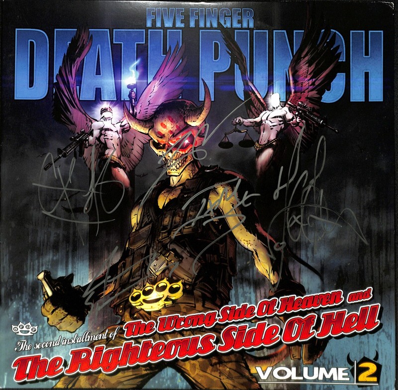 Ivan Moody Signed Five Finger Death Punch The Wrong Side of Heaven and Righteous Side of Hell Volume 2 Album Proof Autographed Vinyl Record Ivan Moody Signed Five Finger Death Punch The Wrong Side of Heaven and Righteous Side of Hell Volume 2 Album Proof Autographed Vinyl Record