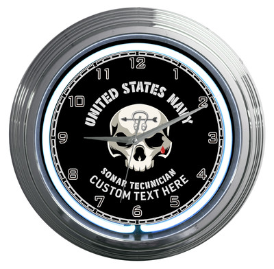 Sonar Technician ST Rate US Navy Veteran Priorservice Gift 15'' Neon USN Clock