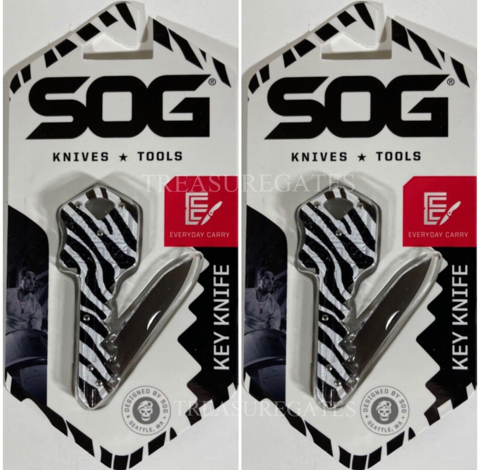 Key  1.5" Stainless Steel Blade Zebra -new