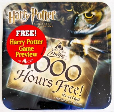 HARRY POTTER America Online CD, AOL Collector's Disc, New/Sealed, Free Shipping!